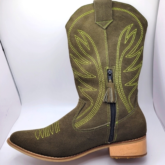 SILVIA COBOS Rodeo Green Boots - Picture 9 of 13